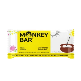 monkey bar kesar thandai pack of 8 13g protein no added sugar natural delicious