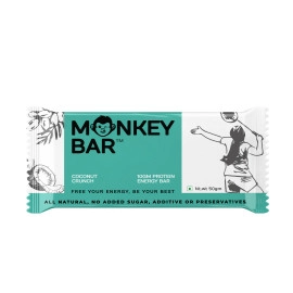 monkey bar coconut crunch pack of 8 10g protein no added sugar natural delicious