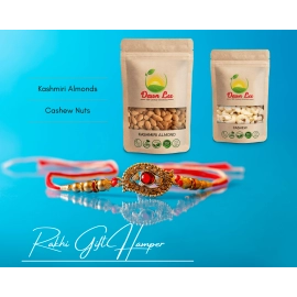 raksha bandhan gift for brother sister cashew almond combo pack of 400 grams gift hamper dry fruits and nuts2 rakhi for brother