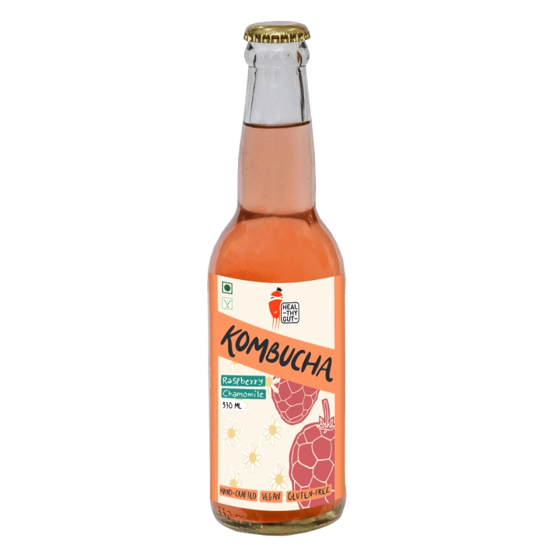 healthy gut kombucha chamomile raspberry 330ml combo pack of 2