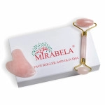 mirabela face roller and gua sha set rose quartz