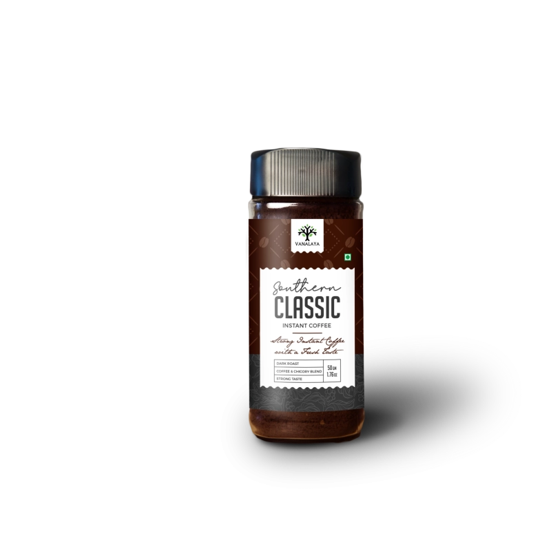 vanalaya southern classic instant coffee chicory mix of 70 coffee 30 chicory 50gm