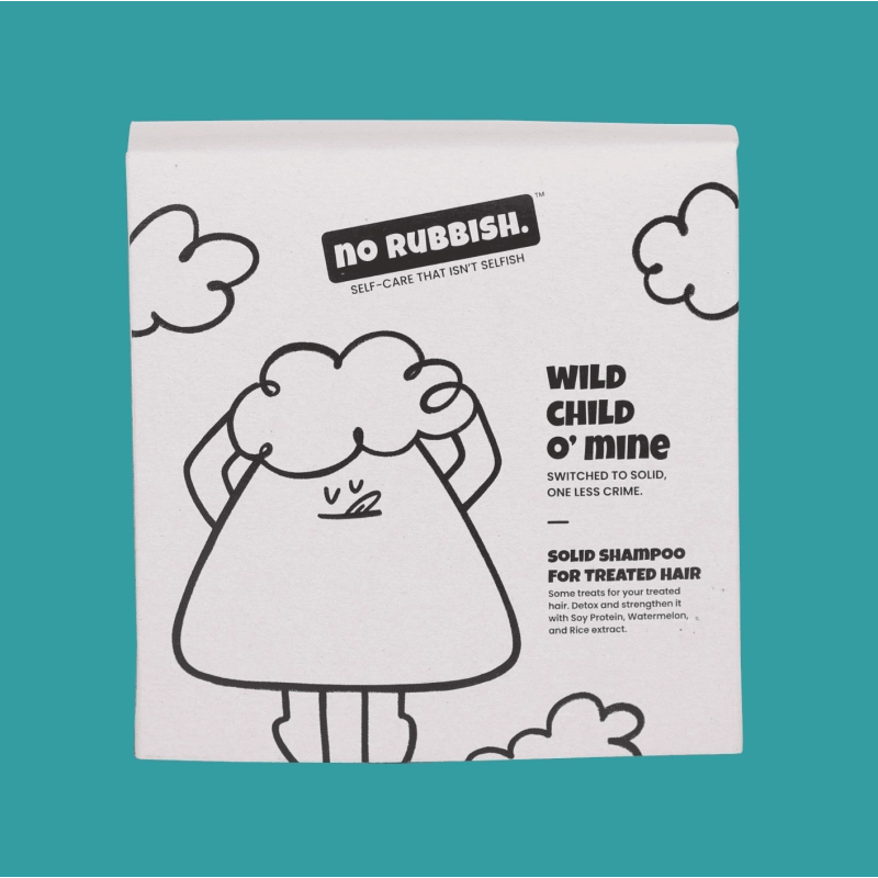 no rubbish solid shampoo for treated hair with watermelon extract soy protein and rice extract all natural cruelty free plastic free packaging 85 g