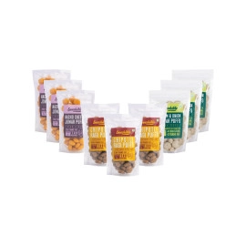 snackible roasted puffs assorted combo pack of 3 each 9x35gm chipotle ragi puffs nacho cheese jowar puffs cream and onion jowar puffs