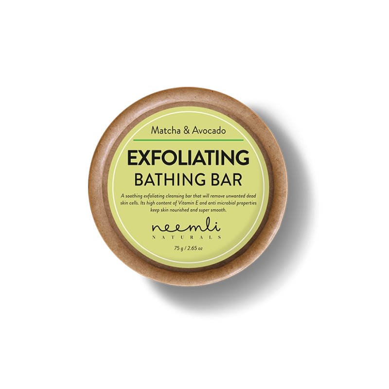 matcha and avocado exfoliating bathing bar 75 gram