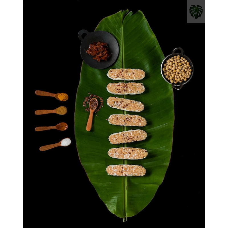 tempeh chennai tempeh soybean flax seeds tempeh soybean fresh 200g veg vegan protein dairy gluten free gut friendly high fiber low carb