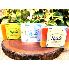 narla handcrafted soap pack of three variants each 100gm