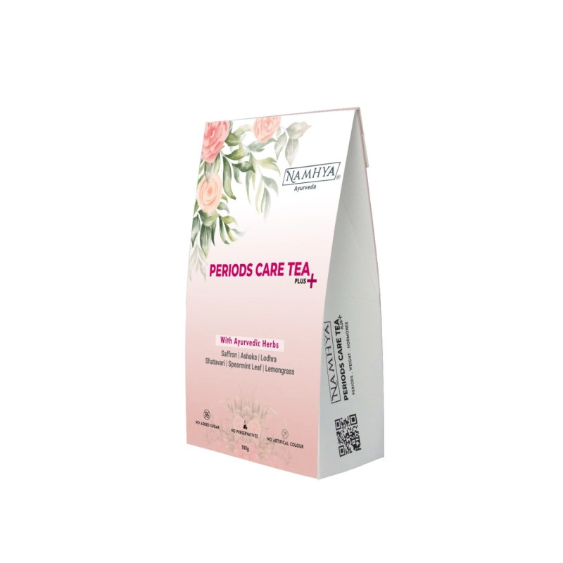 namhya periods care tea plus with natural ayurvedic herbs for hormonal balance and pain free periods 100g