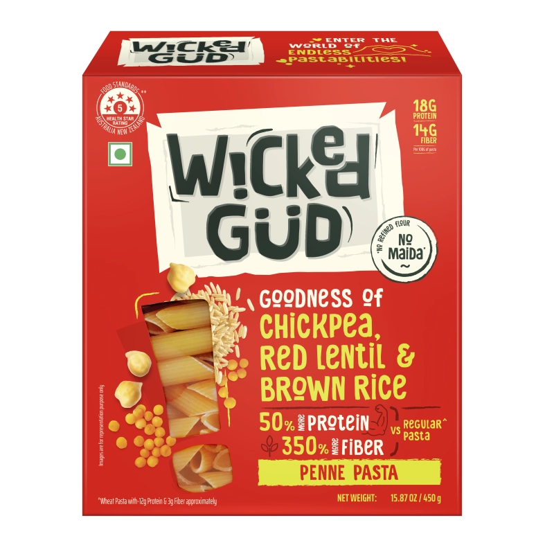 wickedgud penne pasta 450gm x 2