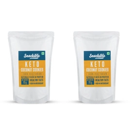 snackible keto coconut cookies pack of 2 2x70gm