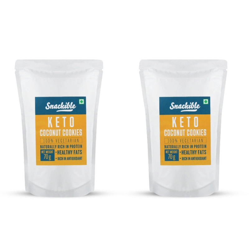 snackible keto coconut cookies pack of 2 2x70gm