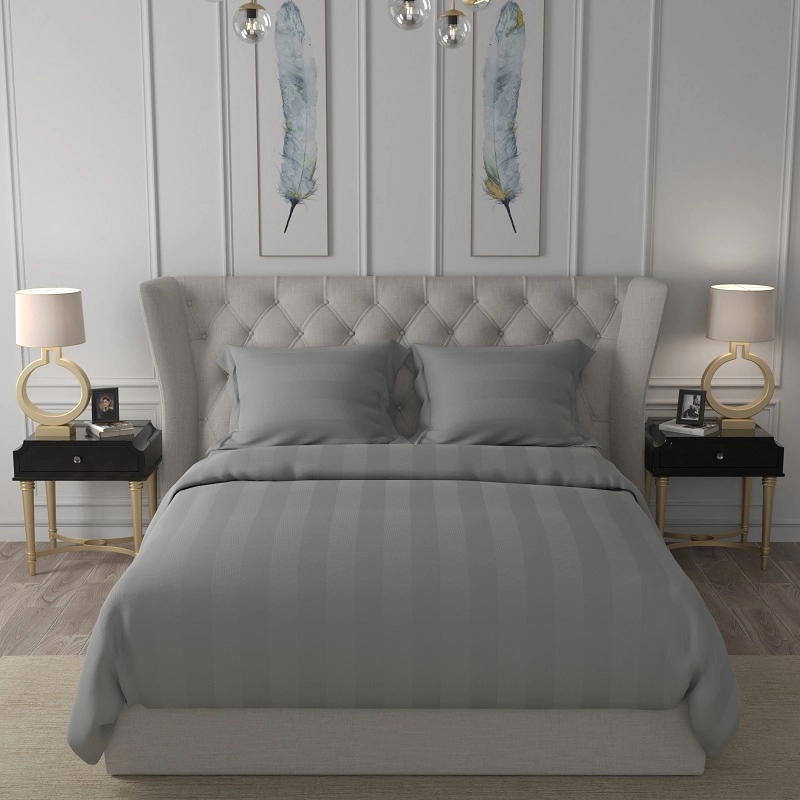 swaas 100 pure cotton 10cm stripes graphite bedsheet set