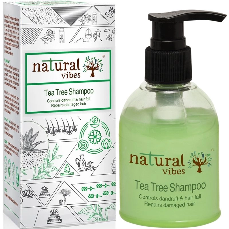 natural vibes ayurvedic tea tree shampoo 150 ml controls dandruff and hairfall repairs damaged hair 2