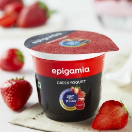 epigamia greek yogurt no added sugar strawberry 120 gm