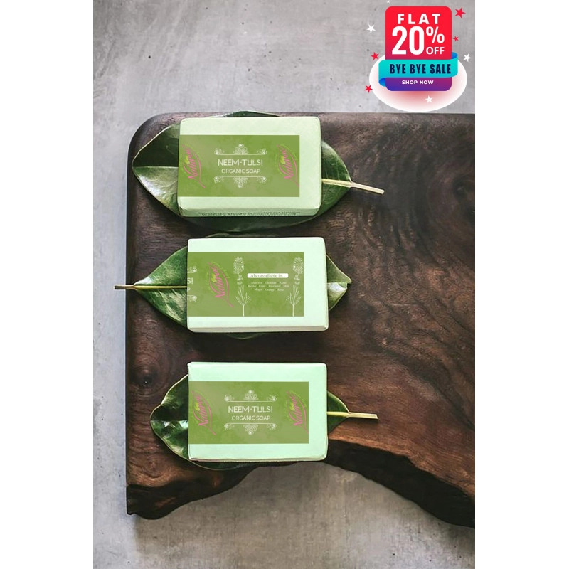 bath body neem tulsi organic soap pack of 3 soaps