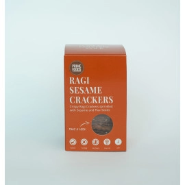prime foods ragi sesame flaxers with sesame and flax seeds baked jain vegan snack rich in fiber healthy cracker 80 grams each pack of 8