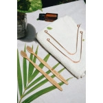 oral care set bamboo bristle toothbrush and copper tongue cleaner pack of 2