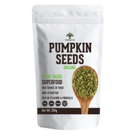 vanalaya organic pumpkin seeds rich in protein and fiber rich superfood gluten free vegan diet snacks 250gm