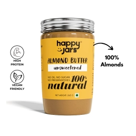 happy jars unsweetened almond butter 265g